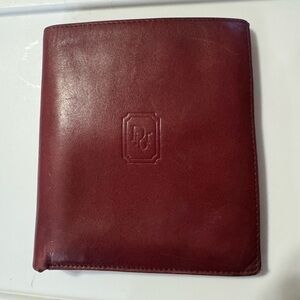 Vintage-Dior Rich Burgundy Leather Card Holder